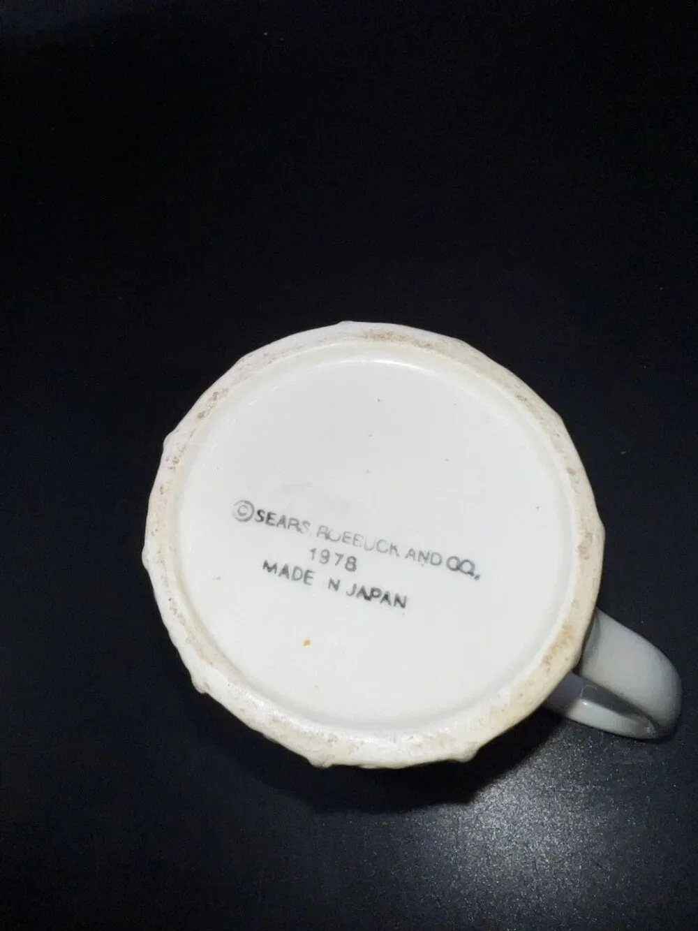 Sears Roebuck 1978 Japan Ceramic Creamer Pitcher Embossed Girl Design Vintage